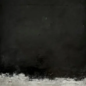 Abstract painting with dark and light contrast.