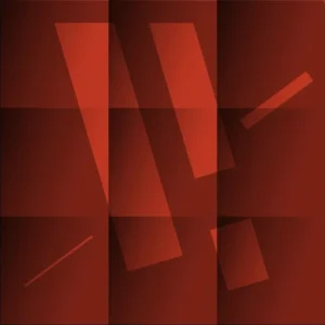 Abstract red geometric shapes and patterns.